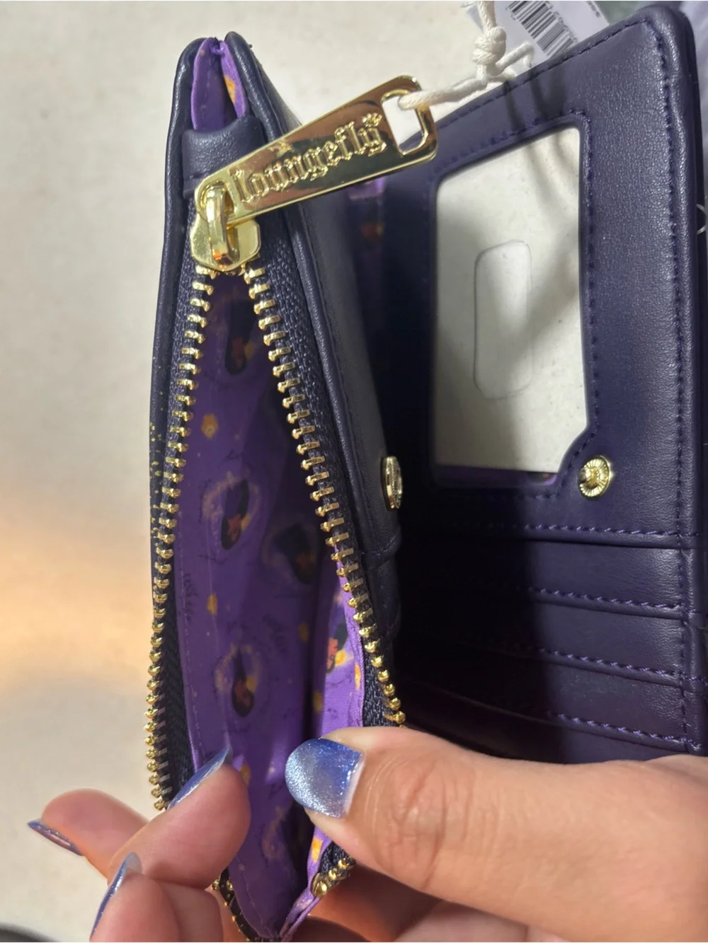 Disney Parks Loungefly Navy Wallet with Gold Star Dust